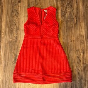 J. Crew Factory Red Sleeveless V-Neck Mini Dress
